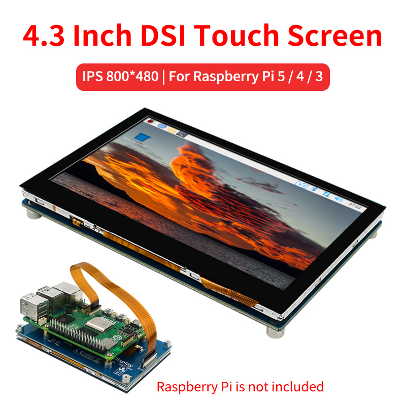 Pi 5 Case - 4.3 Inch DSI Touch Screen for
