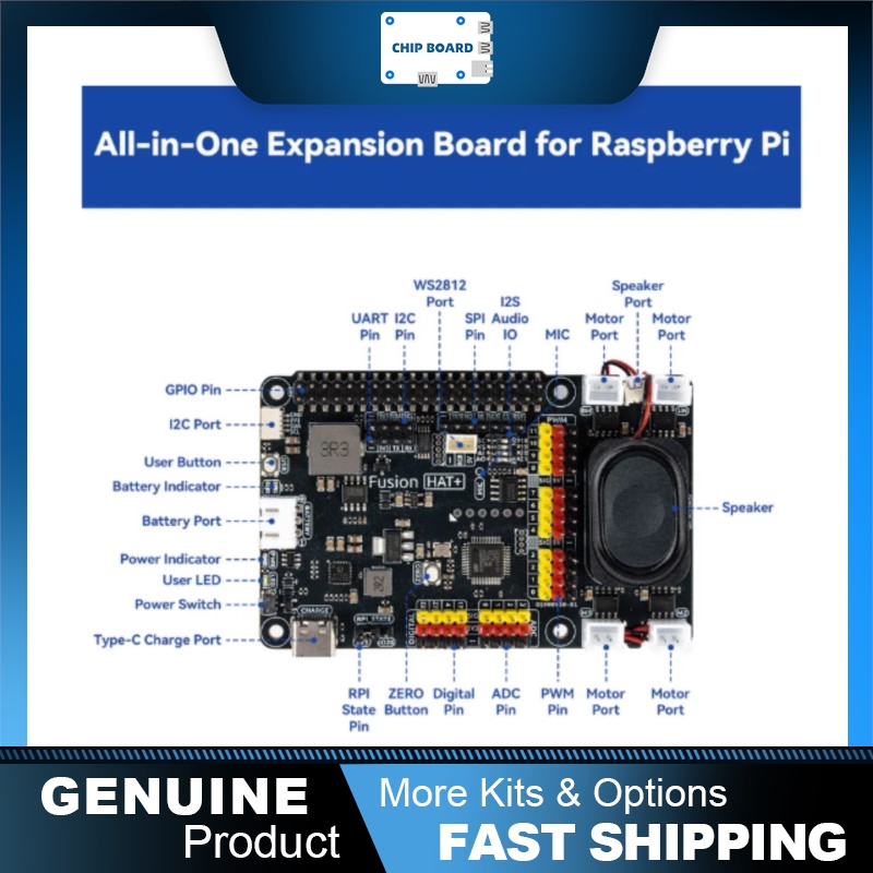 Raspberry Pi 5 - SunFounder Fusion HAT+: Raspberry Pi Expansion