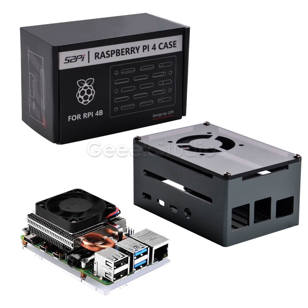 Pi 4 Case - Low-Profile Ice Tower Cooling Fan Aluminum