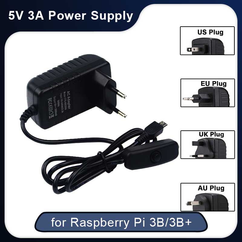 5V 3A Raspberry Pi 3 Model B+  - Pi Power Supply 评论和价格