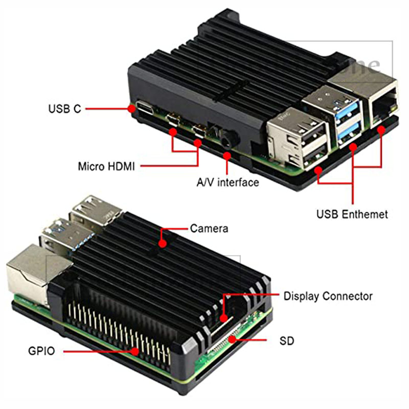 Armor Aluminum Case for Raspbe - Pi 4 Case 评论和价格