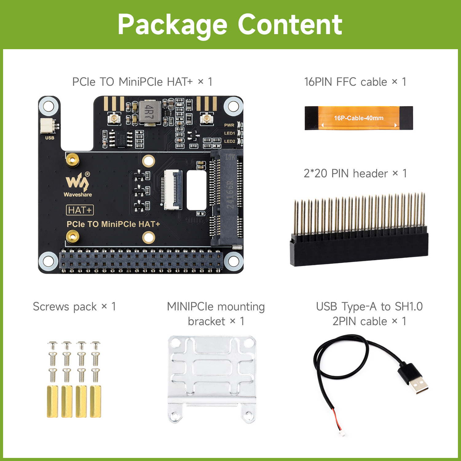 Waveshare PCIe TO MiniPCIe Ada - Raspberry Pi 5 评论和价格