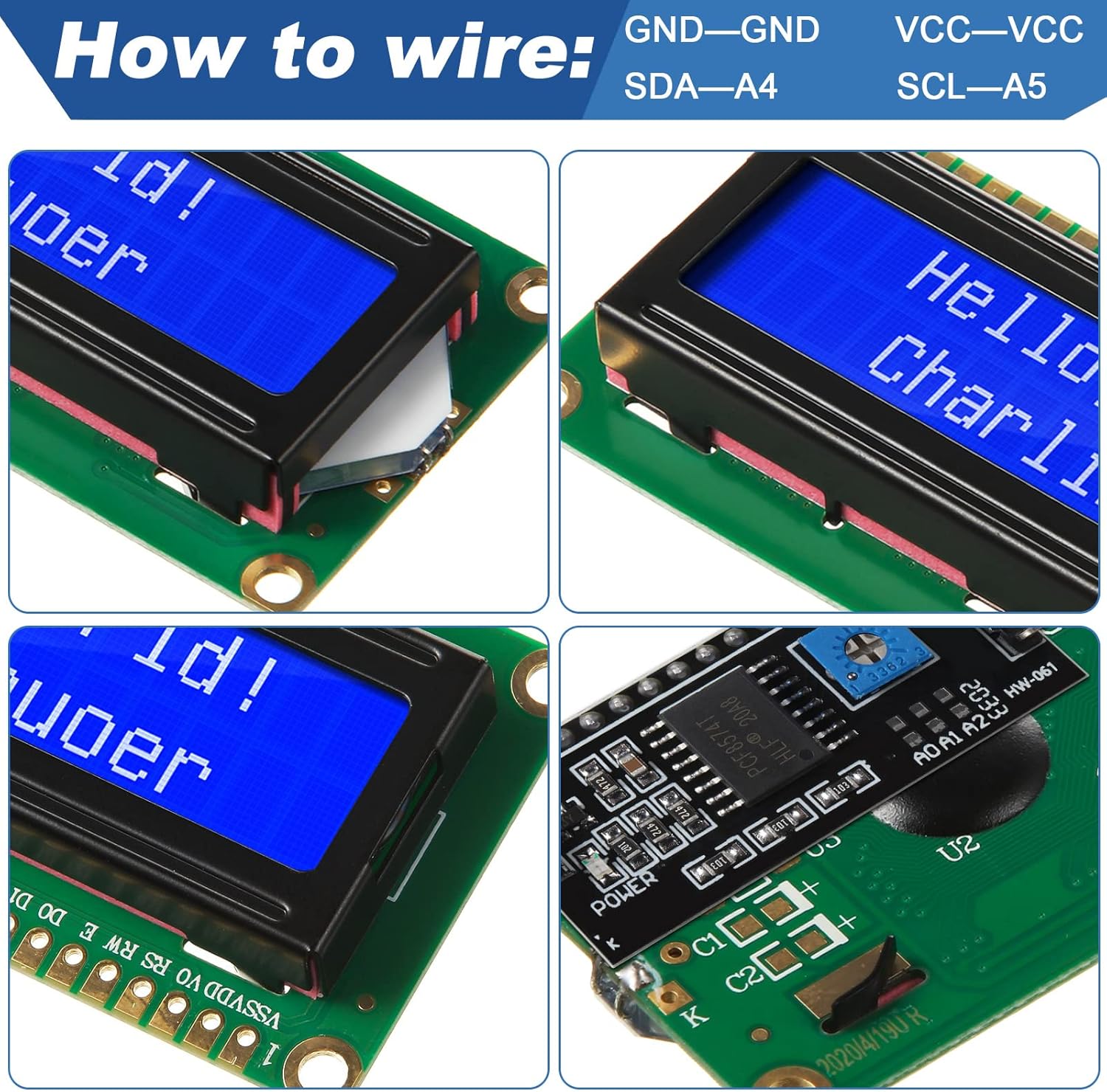 1Set 1602 LCD 20*4 Blue Screen - Pi Display 评论和价格